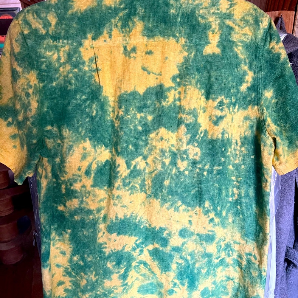 Jungmaven green and yellow dye short sleeve shirt Small - Picture 3 of 6